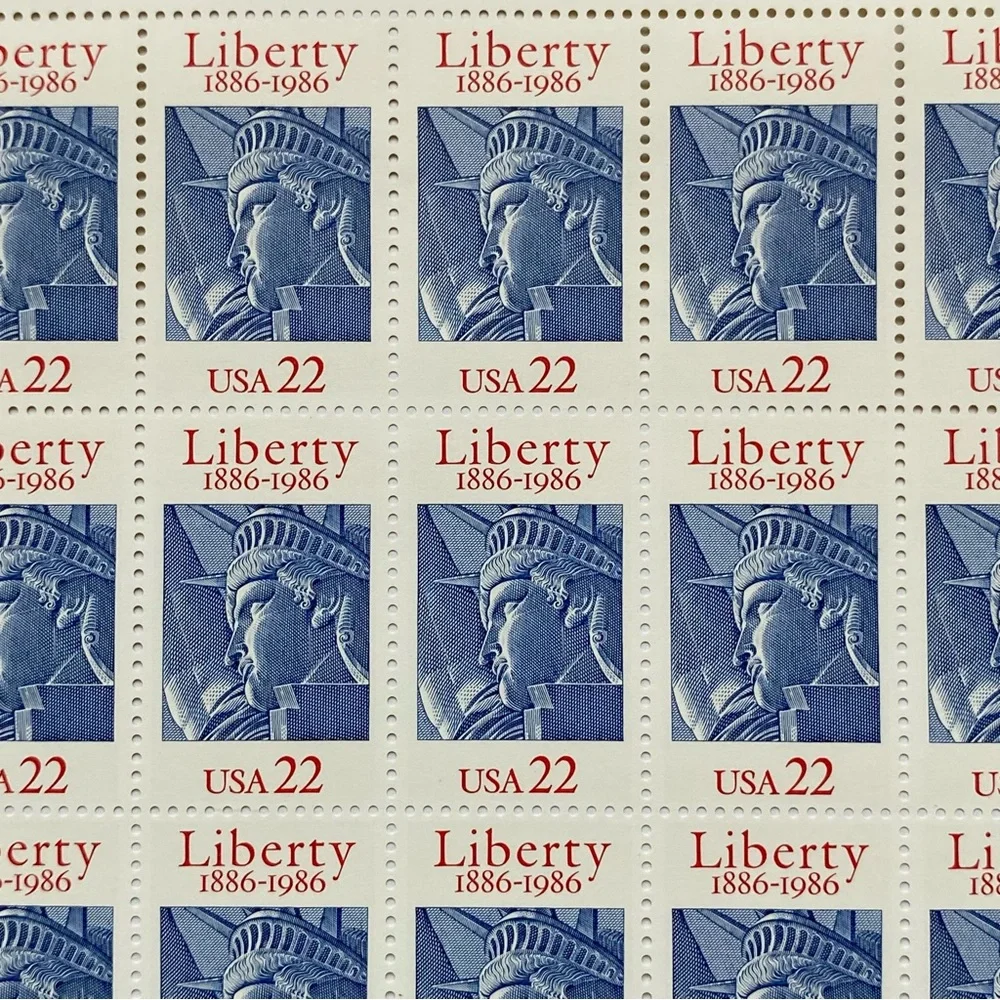 Statue of Liberty 100th Anniversary 22 Cent 1986 Mint sheet 50 MNH Scott #2224